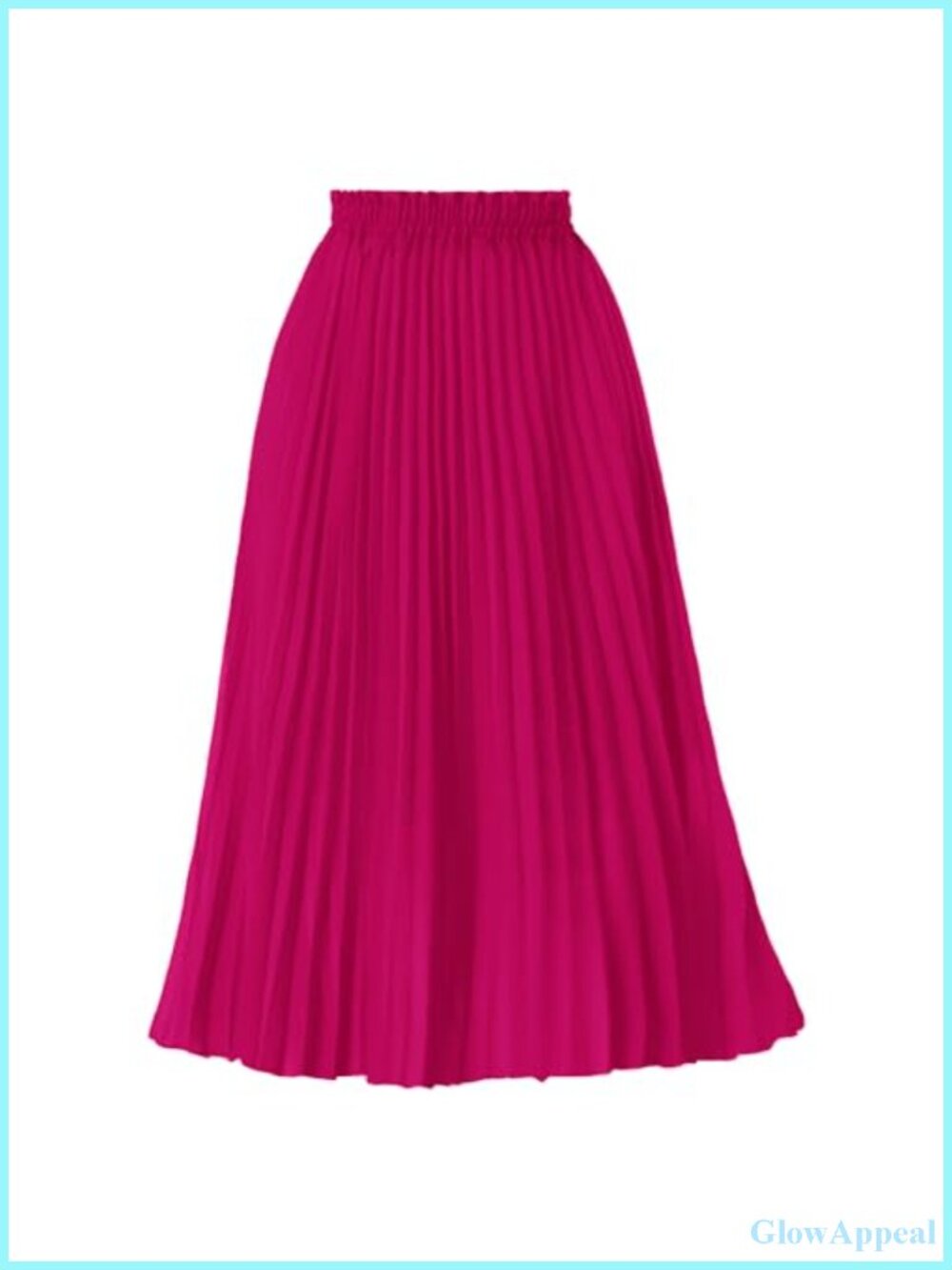 Women's Pleated A-Line High Waist Flowy Midi Skirt Wrinkle Resistant Polyester